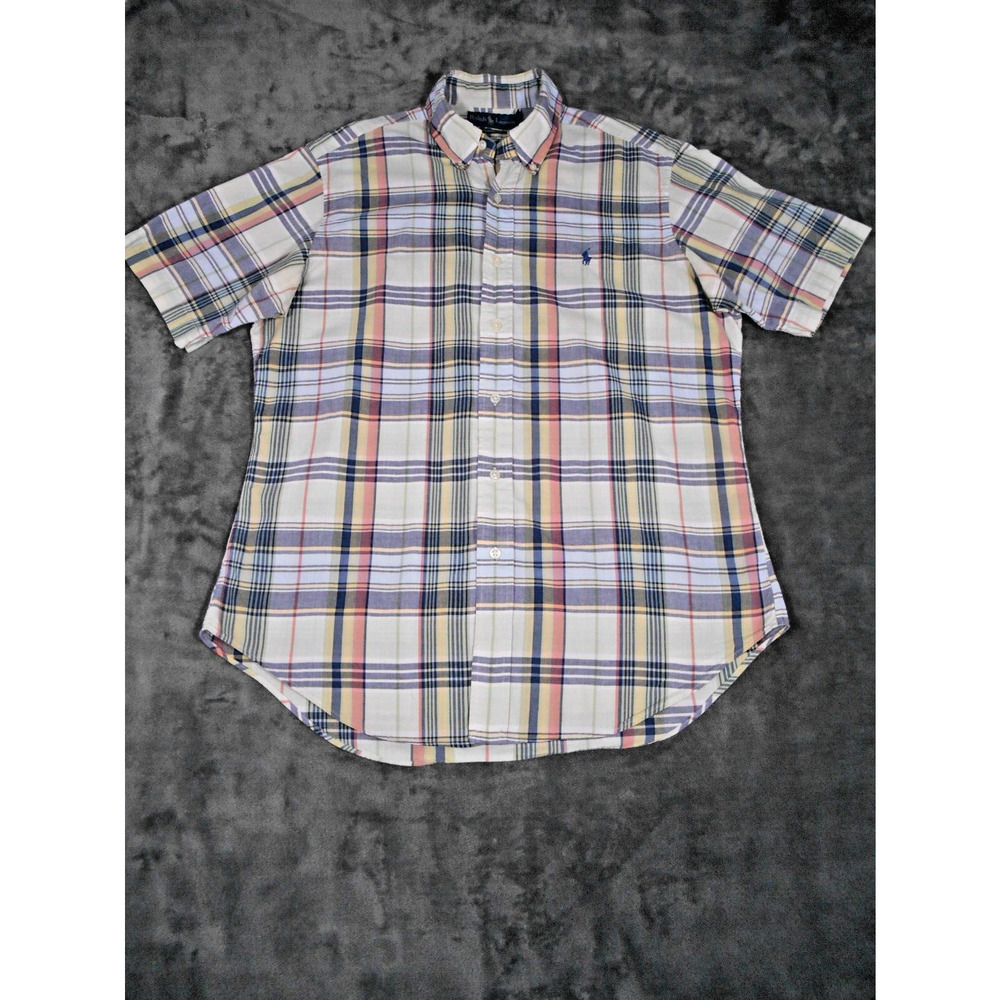 Men's Ralph Lauren‎ Shirt Size M Plaid Classic Fit Short Sleeve